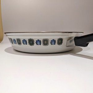 Vintage 60s 70s Austria Email Kronborg Enamel Ware Metal Cooking Skillet Frypan